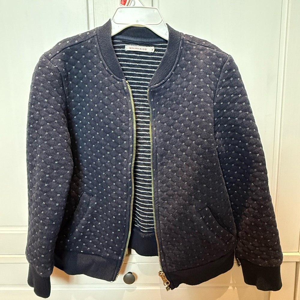 Quilted Navy Kids Bomber Jacket - Unbranded